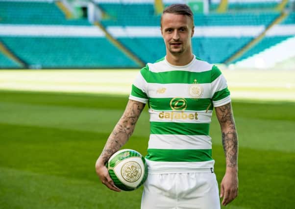 Leigh Griffiths, modelling Celtic's Lisbon Lions-inspired kit for the 2017/2018 season, says he is facing 'five cup finals'. Picture: Alan Harvey/SNS
