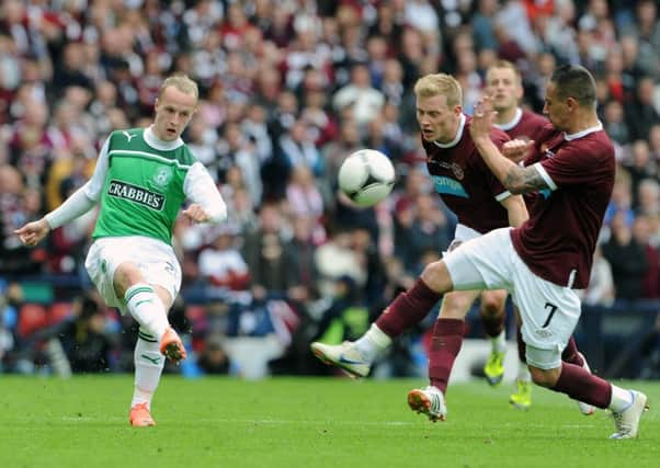Leigh Griffiths, left, has lost two Scottish Cup finals, including the 2012 Edinburgh derby showdown against Hearts. Picture: Ian Rutherford