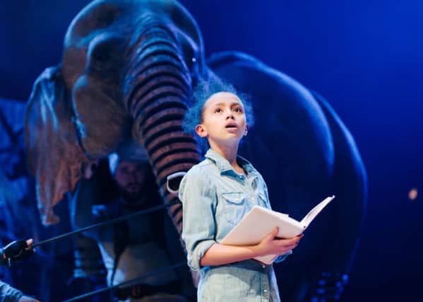 India Brown as Lilly, with Oona the elephant in the jungle after the Indonesian tsunami