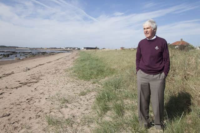 Former Hearts striker Donald Ford on the beach near his Carnoustie home. Picture: Paul Reid