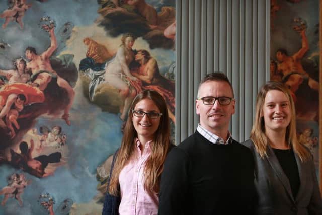Left to right are Susanne Mitschke of MindMate, Steve Ewing of Informatics Ventures and Eleanore Irvine of Biogelx