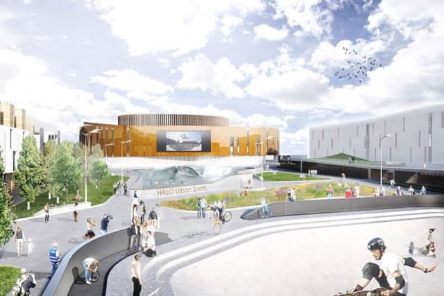 An artist's impression of the Halo 'urban park' planned for the former Diageo site. Picture: Contributed