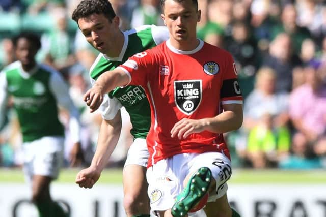 Hibernian midfielder John McGinn and his brother Stephen of St Mirren in action. Picture: Alan Harvey/SNS