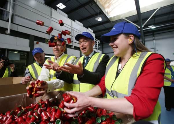 Liberal Democrat leader Tim Farron joins Scottish leader Willie Rennie and East Dunbartonshire candidate Jo Swinson on a visit to Scotland. Yui Mok/PA Wire
