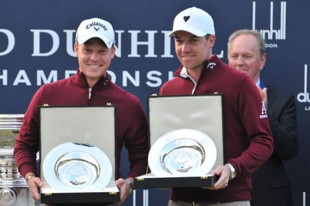 Danny Willett and Jon Smart joined forces to win the team event in last year's Dunhill Links at St Andrews. Picture: Getty Images