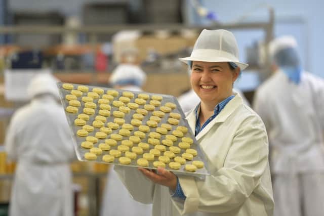 Ruth Davidson visited a shortbread factory in Edinburgh to highlight the importance of the UK market to Scottish businesses and jobs. Picture: John Linton/PA Wire