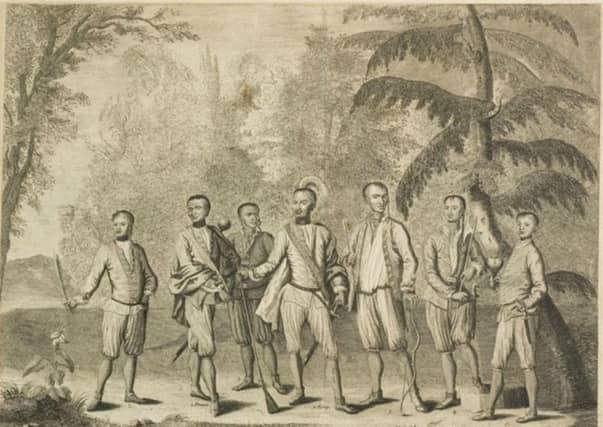 The seven Cherokee leaders brought to Britain by Aberdeenshire aristorcrat Sir Alexander Cumming. PIC: Creative Commons.