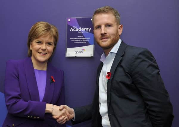 First Minister Nicola Sturgeon with Chris Gauld, chief executive of Spark Energy, one of the UK's fastest-growing companies. Picture: Stuart Cobley