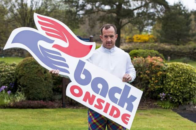 Former Rangers midfielder Charlie Adam helps promote mental health project Back Onside at the Elite Collaboration's Charity Golf Day. Picture: Craig Williamson/SNS