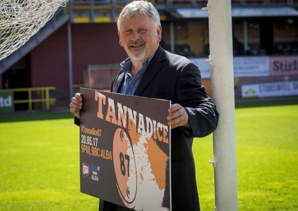 Paul Sturrock  at his old stamping ground  to promote the film Tannadice 87