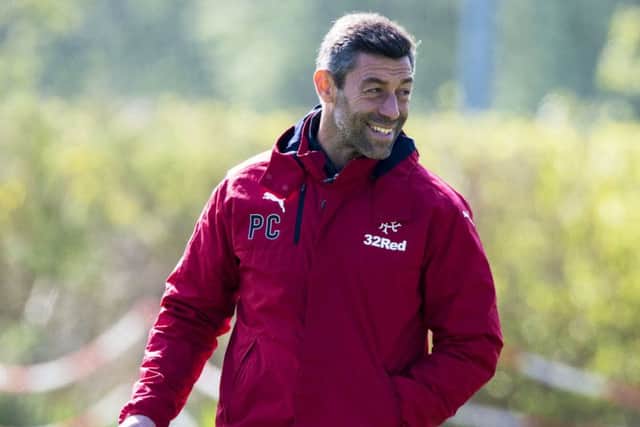 Rangers manager Pedro Caixinha, at training yesterday, is talking to a number of transfer targets. Picture: SNS.