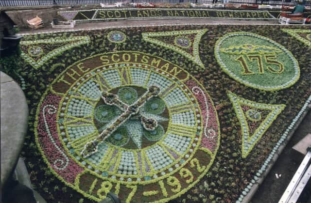 A previous floral clock created in 1992 to mark The Scotsman's 175th anniversary. Picture: Denis Straughan/TSPL