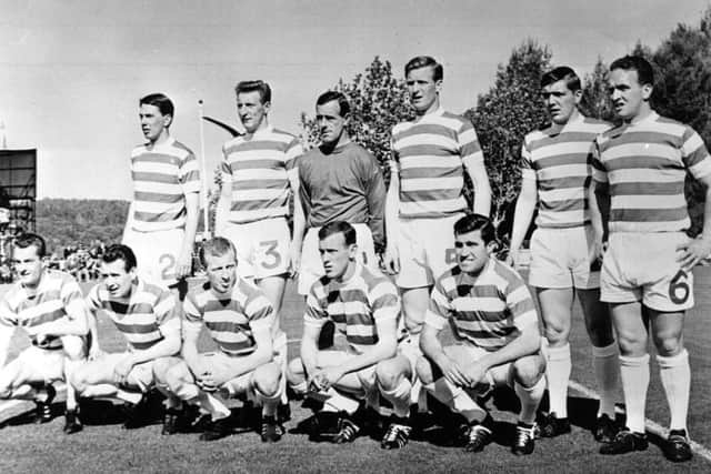 Celtic line up before their European Cup Final against Inter Milan in Lisbon. (Photo by Central Press/Getty Images)