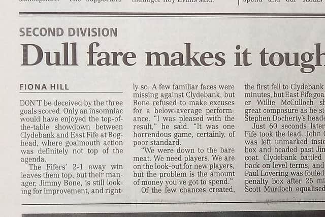A Fiona Hill match report in The Scotsman.