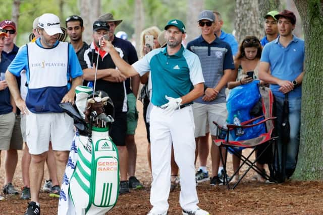 Sergio Garcia of Spain found a spot of bother on the second hole. Picture: Jamie Squire/Getty Images