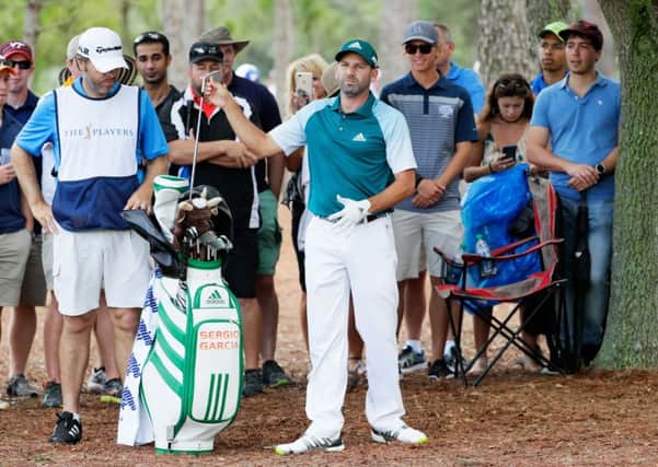 Sergio Garcia of Spain found a spot of bother on the second hole. Picture: Jamie Squire/Getty Images