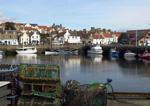 The village of Anstruther in the East Neuk of Fife. A type of lobster-fishing boat called the Anstruther was popular in the Hebrides.