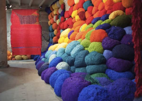 Escalade Beyond Chromatic Lands by Sheila Hicks at the Venice Biennale