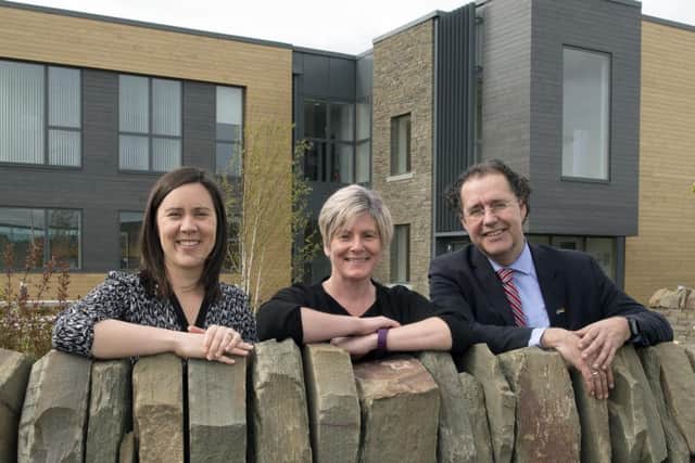 From left: Anna Miller of HIE, CHI nurse manager Lesley Patience and CHI chief Dr Cornelius Glismann. Picture: Trevor Martin