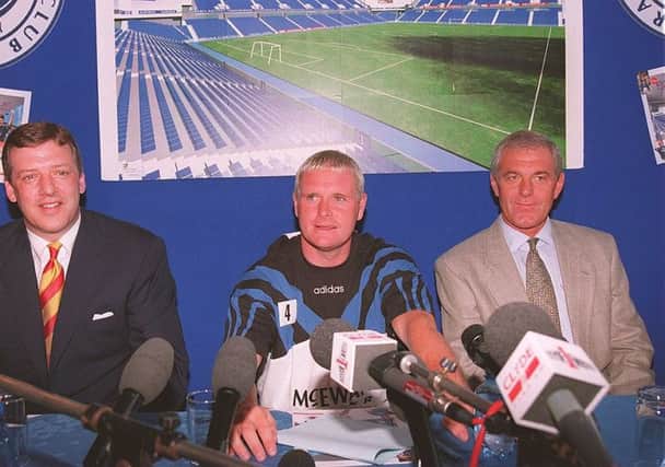 Paul Gascoigne signed for Ranhers in 1995. Pic: David Rogers/ALLSPORT/Getty