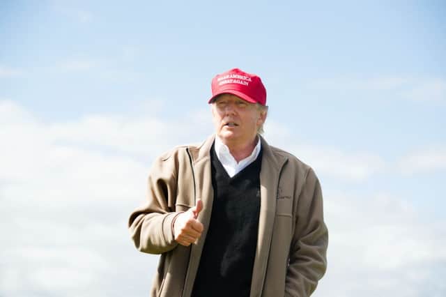 Donald Trump at Turnberry. Picture: John Devlin