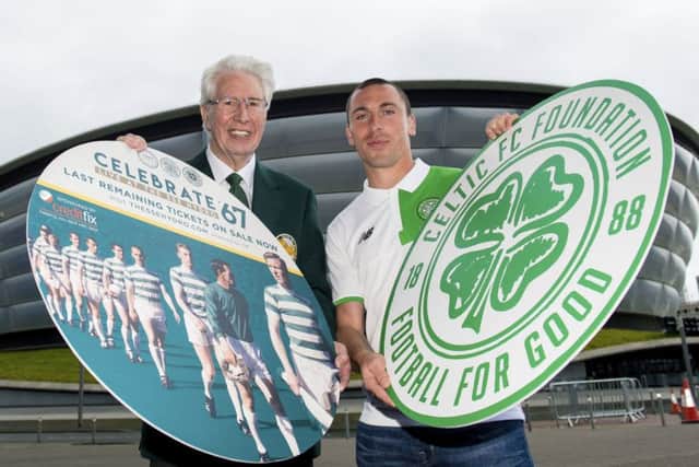 Lisbon Lion Jim Craig, left, and Celtic captain Scott Brown promote the forthcoming Celebrate 1967 event. Picture: Bill Murray/SNS