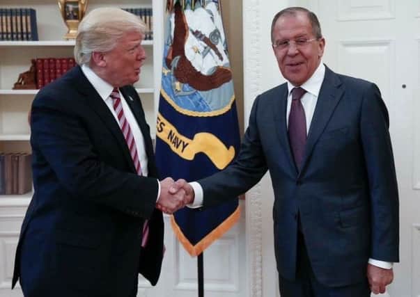 Donald Trump with Sergey Lavrov in the Oval Office. Picture: AP