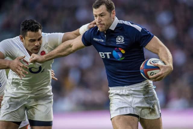 Tim Visser in action for Scotland against England. Pic: SNS/Bill Murray