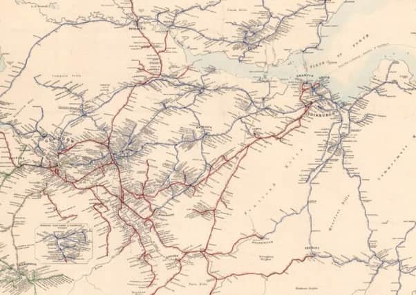 Airey's Railway Map of Scotland was published in 1875 and shows how Scotland was much better connected than it is today. Picture: Courtesy of the National Library of Scotland maps archives www.maps.nls.uk