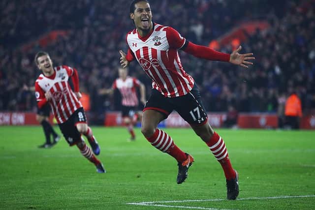 Virgil van Dijk celebrates scoring for Southampton.  Pic: Julian Finney/Getty Images
