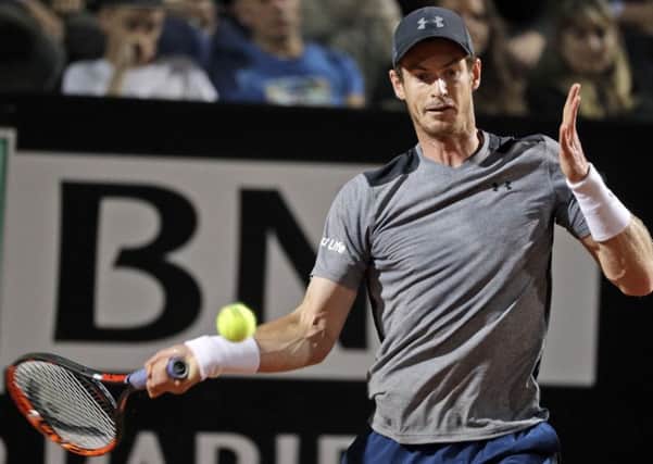 Andy Murray fell to Fabio Fognini at the Italian Open in Rome. Pic: AP Photo/Andrew Medichini)