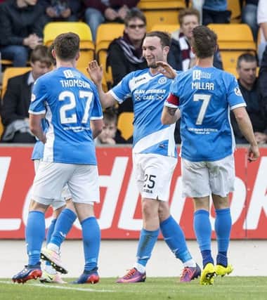 St Johnstone's Chris Kane celebrates his goal. Picture: Ross Parker/SNS