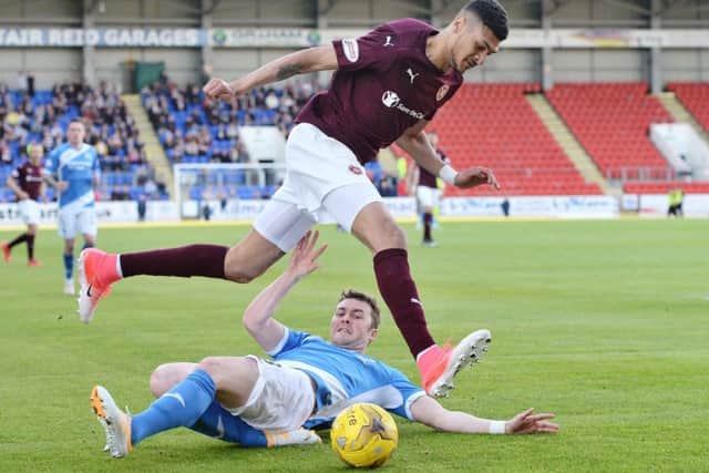 Hearts' Bjorn Johnsen in action against St Johnstone. He was substituted at half time. Picture: Ross Parker/SNS