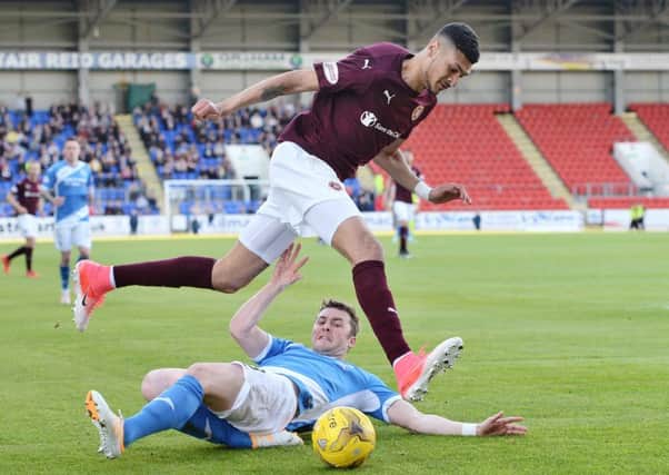 Hearts' Bjorn Johnsen in action against St Johnstone. He was substituted at half time. Picture: Ross Parker/SNS
