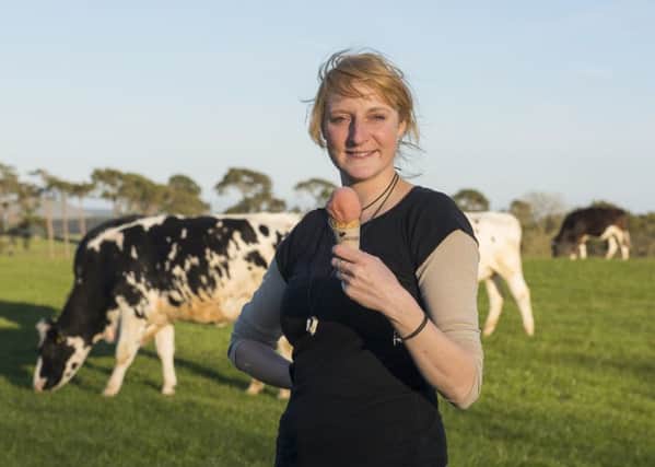 Lucy Bergius runs Over Langshaw Farmhouse Ice Cream from her familys 500-acre dairy farm. Photograph: Phil Wilkinson