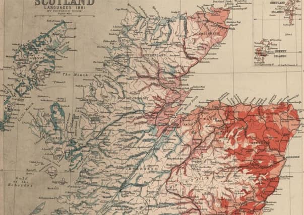 The Bartholomew's map, published 1895, the first to show the rate of Gaelic speaking in Scotland. PIC: National Library of Scotland.