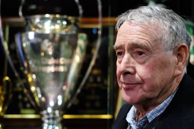 Lisbon Lion Willie Wallace at Parkhead with the European Cup, promoting a BBC documentary on the 1967 triumph. Picture: IMG