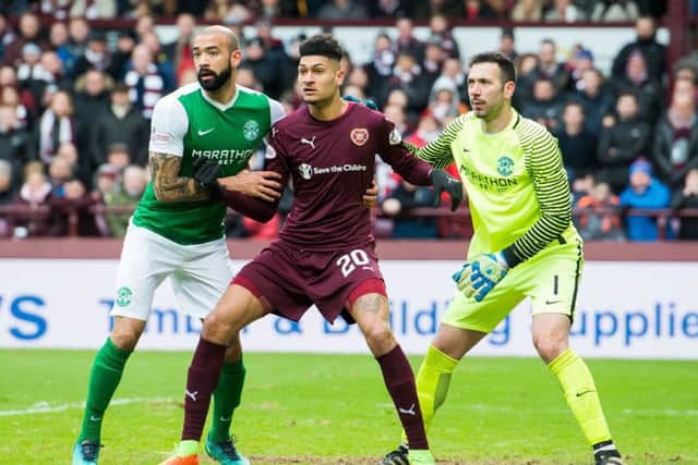 Hearts striker Bjorn Johnsen has struggled for goals since Ian Cathro arrived at the club. Picture: Ian Georgeson