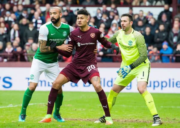 Hearts striker Bjorn Johnsen has struggled for goals since Ian Cathro arrived at the club. Picture: Ian Georgeson