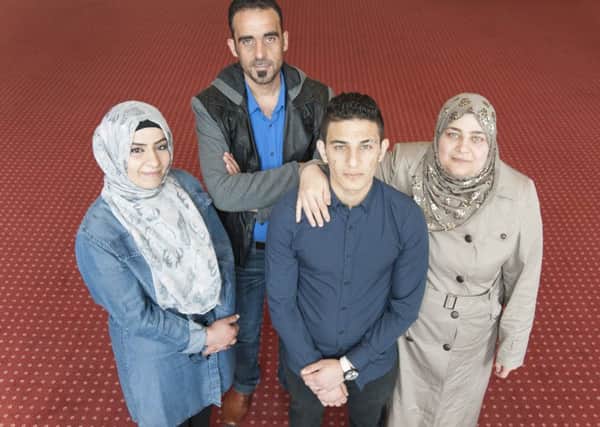From left, Mona Al Dafan, Chadi Amri,  Yassine Alharaisi, Nazira Hijazi in Airdie this week. Picture: Martin Hunter