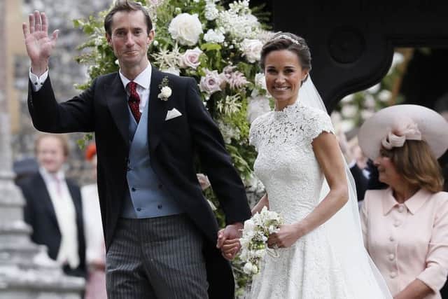 Pippa Middleton and James Matthews leave St Mark's church in Englefield, Berkshire, following their wedding. Picture: Kirsty Wigglesworth/PA Wire