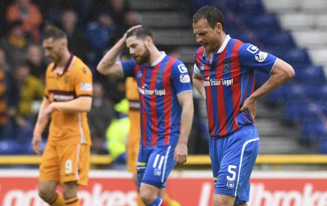 Dejection for Inverness CT's Gary Warren at half-time as the club headed towards relegation. Pic: SNS/Craig Williamson