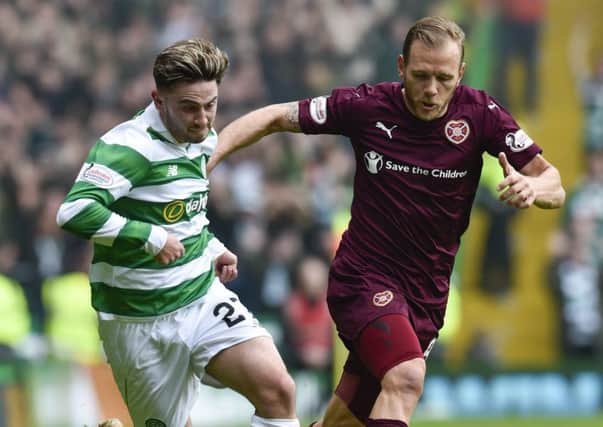 Partick Roberts, left, helped Celtic defeat Hearts on the final day of the Ladbrokes Premiership season. Picture: SNS