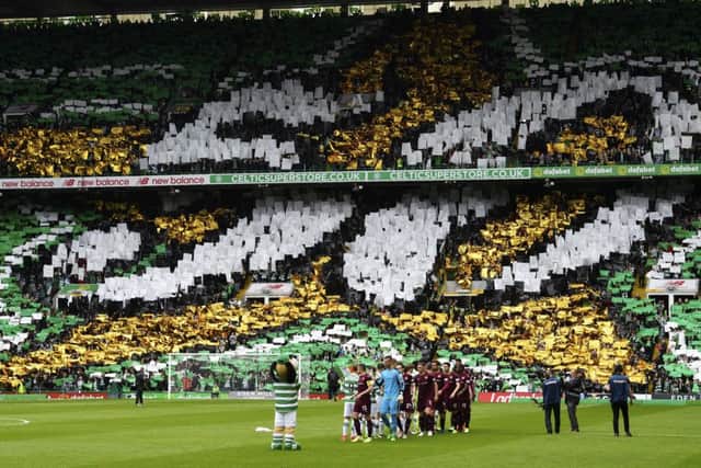 The display on show as the players shake hands before the game. Picture: SNS