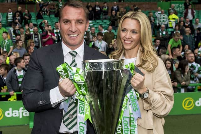 Celtic manager Brendan Rodgers (left) with girlfriend Charlotte Searle. Picture: SNS