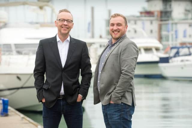 Ascensos chief John Devlin, left, with Isle of Wight operations director Lyle McLean. Picture: Contributed