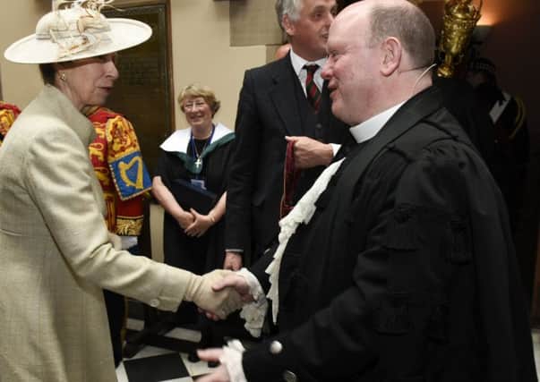 The Princess Royal and Right Rev Dr Derek Browning, Moderator of the General Assembly of the Church of Scotland. PICTURE: ANDREW  O'BRIEN