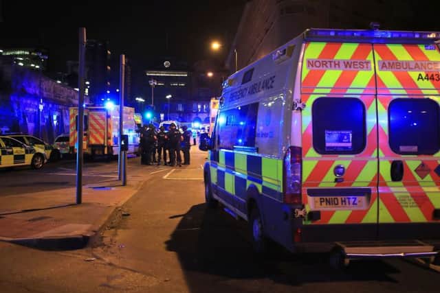 Emergency services at Manchester Arena. Picture: PA