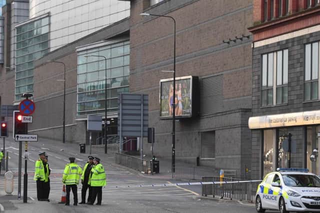 Police stand guard at the scene of the suspected terrorist attack. Picture: Getty Images