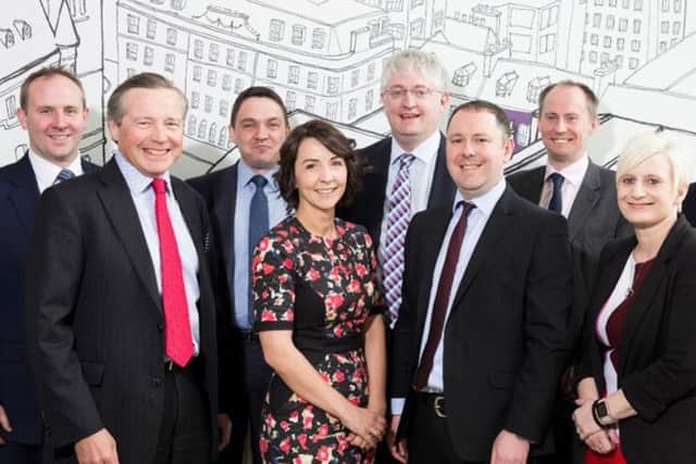 L-R: Irvine Spowart, Sandy Manson (CEO), Iain Castles, Rosalind Catto, Scott Jeffrey, Ryan Diplexcito, Gavin Young, Emma Waterman. Picture: Contributed